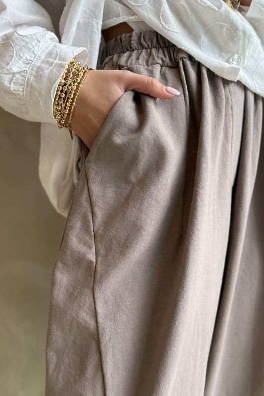 Lagen Seamed Tapered Barrel Pant Mocha /7=